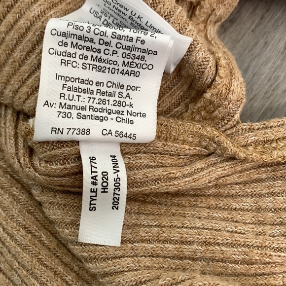 J. Crew Turtleneck Beige Tan Waffle Knit Sweater XS Cozy Minimalist Roll Neck - Picture 13 of 13